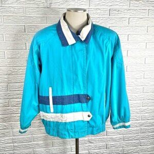 Vintage NorthCrest Mens Blue White Lightweight Jacket Size Medium